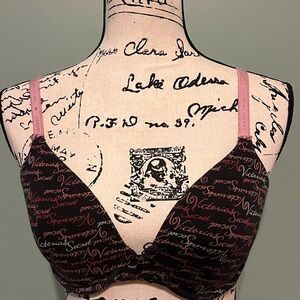 Victoria's Secret Black and Pink Everyday Lined T-Shirt Bra
